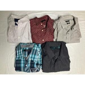 Bundle Of Men’s Large Button Up Dress Shirts Banana Republic Perry Ellis